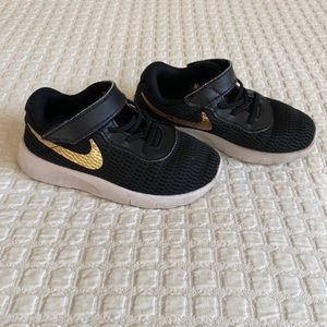 Nike Sneakers black and gold- Toddler Size 9